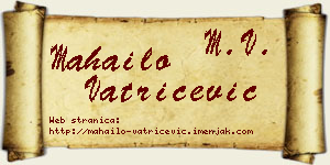 Mahailo Vatrićević vizit kartica